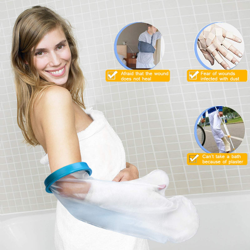 Akozon Waterproof Adult Hand Cast Cover for Shower,Waterproof Full Arm Cast Cover Protector Adult Half Arm Cast Protector Arm Sleeve, Reusable Cast and Bandage Protector for Broken Wrist, Elbow, Arms - NewNest Australia
