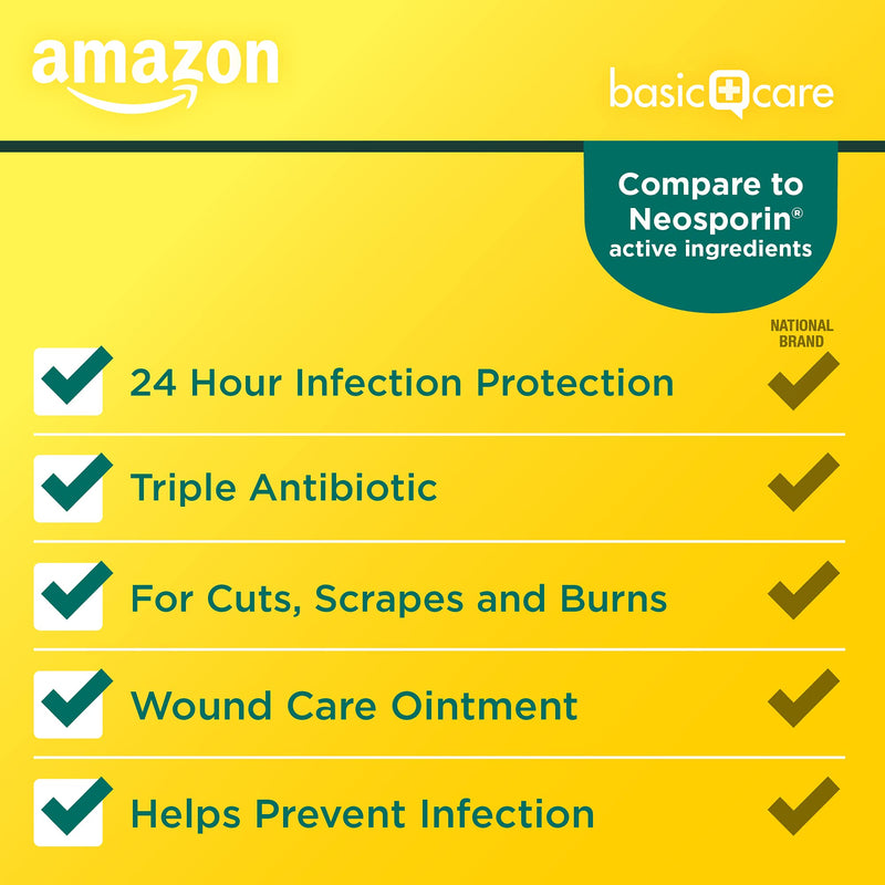 Amazon Basic Care First Aid Triple Antibiotic Ointment, Treats Minor Cuts, Scrapes and Burns, 2 Ounce 2 Ounce (Pack of 1) - NewNest Australia