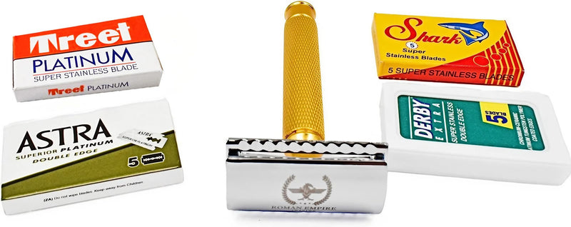 Roman Empire Shaving Double Thread Caesar Gold Safety Razor By Roman E ...