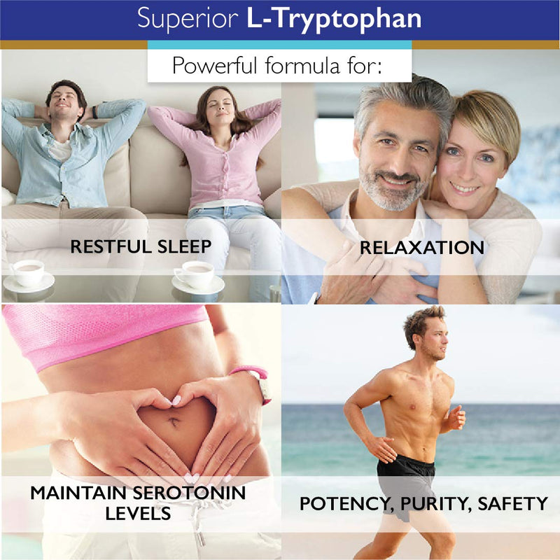 Superior Labs – Pure L-Tryptophan – 500mg, 120 Vegetable Capsules – Non-GMO Dietary Supplement for Restful Sleep & Relaxation – Supports Feelings of Well Being and Healthy Circulation Circulation - NewNest Australia