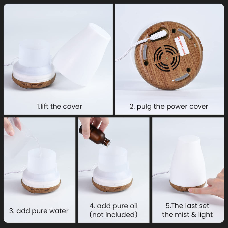 Aroma Diffuser 100ml Colorful Ultrasonic Humidifier Aroma Diffuser/Aromatherapy Essential Oil Diffuser Cool Mist Humidifier for Home, Yoga, Office, Spa, Bedroom, Baby Room - NewNest Australia