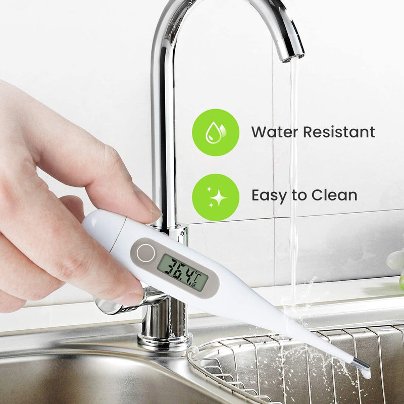 Digital fever thermometer, accurate and fast readings, waterproof probe, rectal, oral, armpit thermometer fever thermometer for baby children adults, grey - NewNest Australia