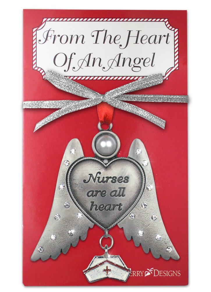 NewNest Australia - BANBERRY DESIGNS Nurse Angel - Nurses are All Heart Angel Ornament - Hanging Nurse Angel with Nurse Hat Charm - Nurses Day Gift - Nurse Graduation Gift - Nurse Appreciation 1 