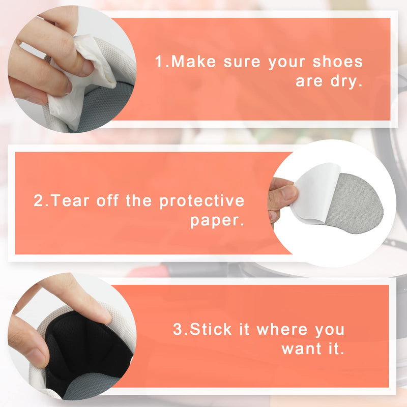 2 Pairs Heel Pads, Comfortable Heel Cushion Inserts Shoes Too Big Inserts Heel Cushion Liners Self Adhesive Shoe Protectors Heel Grips for Women Men Most Shoes (Black) Black One Size - NewNest Australia