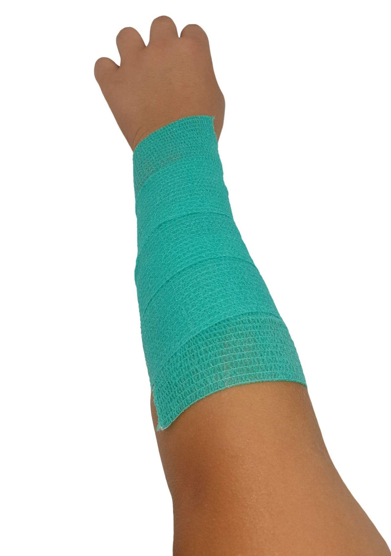 Pintomed Self-Adhesive Bandage Stretched - 10 X Green Bandages Rolls - 7.5 Cm X 4.5 M Cohesive Bandage Bandage Fixation Bandage Self-Adhesive Health Plaster Sports Tape; Piece For Wrist Leg Arm Vet - NewNest Australia