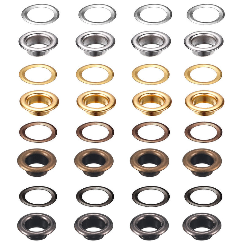 1/4 Inch Grommet Kit 200 Sets Grommets Eyelets with 3 Pieces Install Tool Kit (4 Colors) 1/ 4 Inch Inside Diameter - NewNest Australia