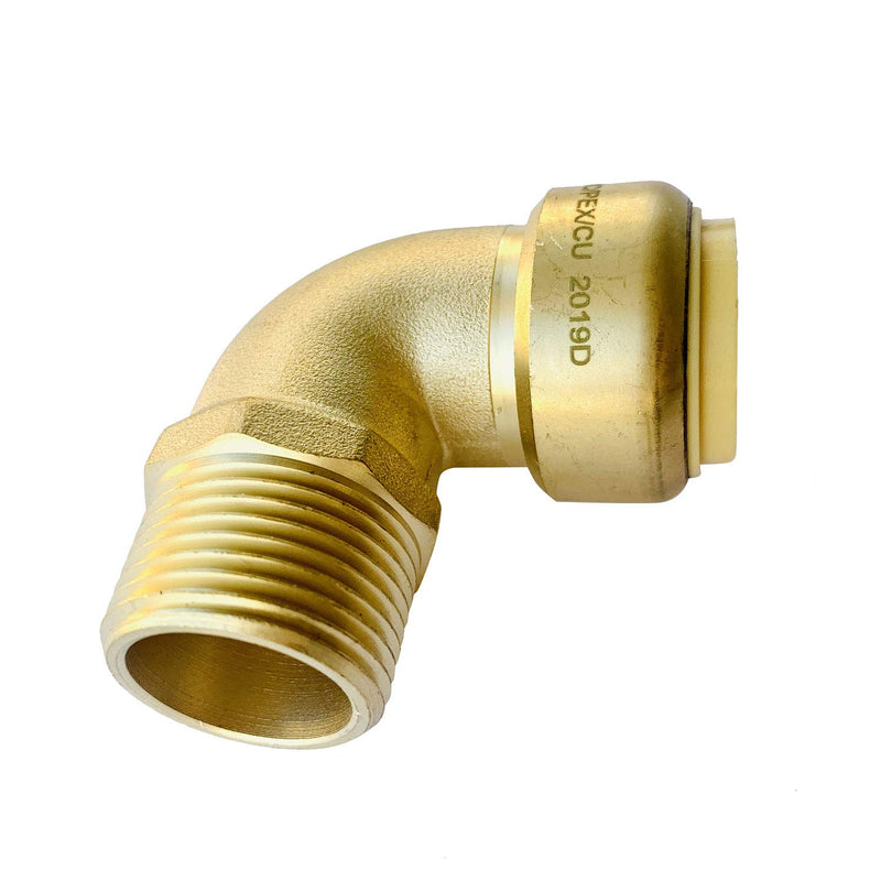 (Pack of 2) EFIELD 3/4 Inch x 3/4 Inch Male Threaded NPT Elbow Push to Connect Pex Copper, CPVC With A Disconnect Clip Tool ,Lead Free Brass-2 Pieces - NewNest Australia