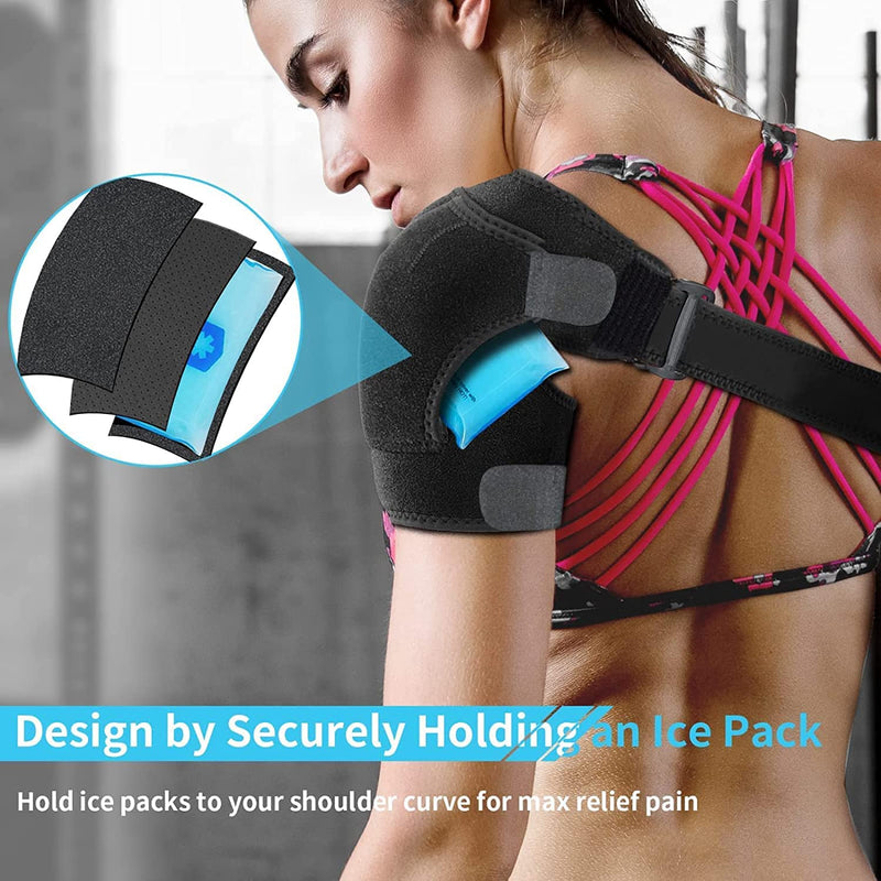 Flow fire Adjustable Shoulder Support Brace for Men and Women, Shoulder Strap Support for Shoulder Relief Pain, Rotator Cuff Support Fits Left and Right L-XL - NewNest Australia