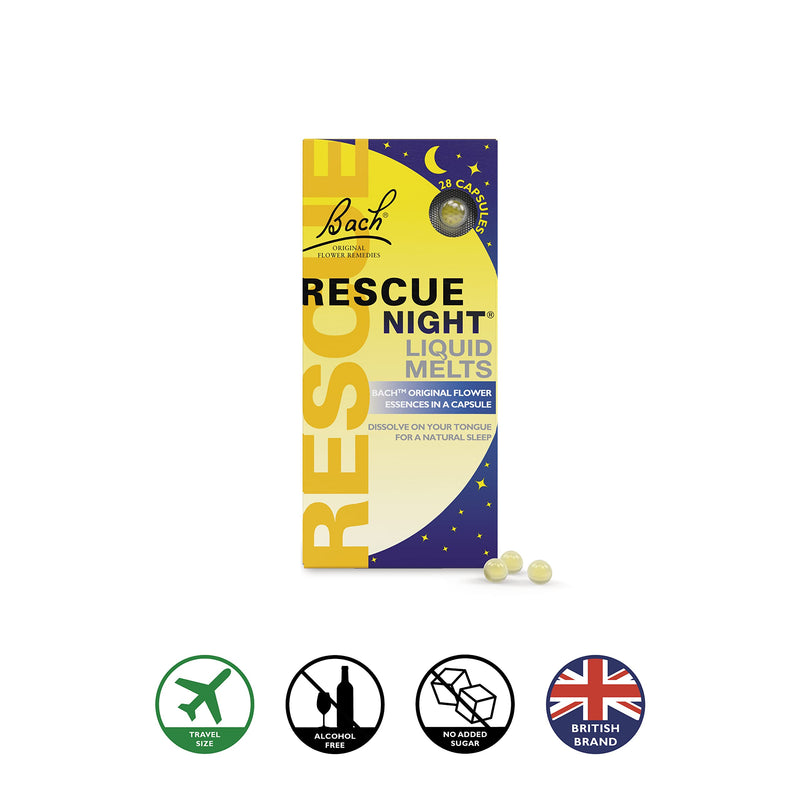 Rescue Remedy, Night Liquid Melts, 28 Capsules, All Natural, Flower Essences, Natural Sleep Support for Adults & Children 28 Count (Pack of 1) - NewNest Australia