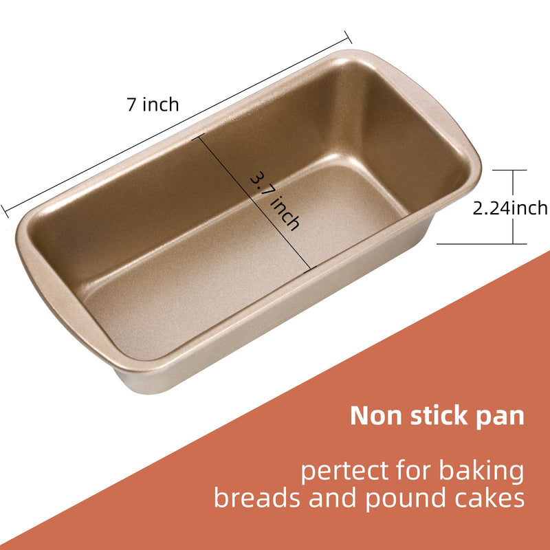 NewNest Australia - Non-Stick Loaf Pan Set, 4 Pieces Toast Baking Mold, Rectangle Baking Tray for Oven Baking (7.2 x 3.7 Inches) 7.2 x 3.7 Inches 