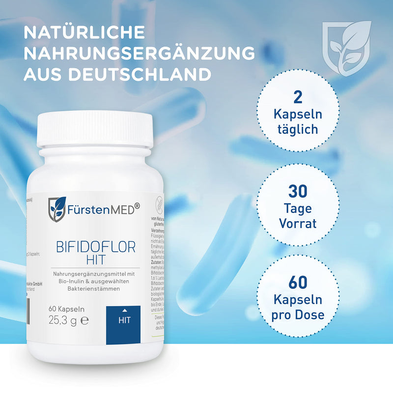 FürstenMED® Bifidoflor HIT - Lactobacillus and Bifidobacterium capsules for histamine intolerance - 60 gastro-resistant capsules - laboratory tested, vegan & without additives - NewNest Australia