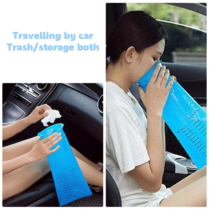 Vueinrg Pack Of 25 1000 Ml Burp Bags With Mouthpiece Burp Bags Car Children Poop Bags With Ring High Density Nausea Bag Disposable Emesis Bag Sick Bags For Travel Airplane Hospital (Blue) - NewNest Australia