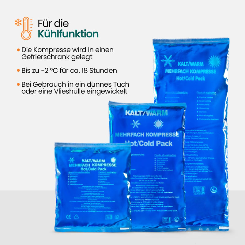 Cold Warm Compress | Set of 4 (13 x 14 cm) Reusable Gel Cooling Pads for Injuries, Pain Relief, Insect Bites, Flexible Therapy etc - NewNest Australia