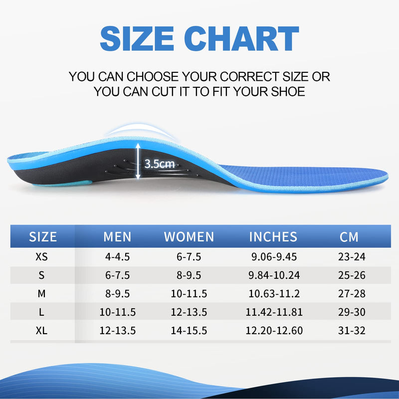 PCSsole Heavy Duty Arch Support Insoles, 210+lbs Plantar Fasciitis Orthotic Insoles, Relieve Flat Feet, Forefoot Pain, Heel Pain and Pronation for Men/Women Work Shoe Insole. S:Women(6-7.5)26cm - NewNest Australia