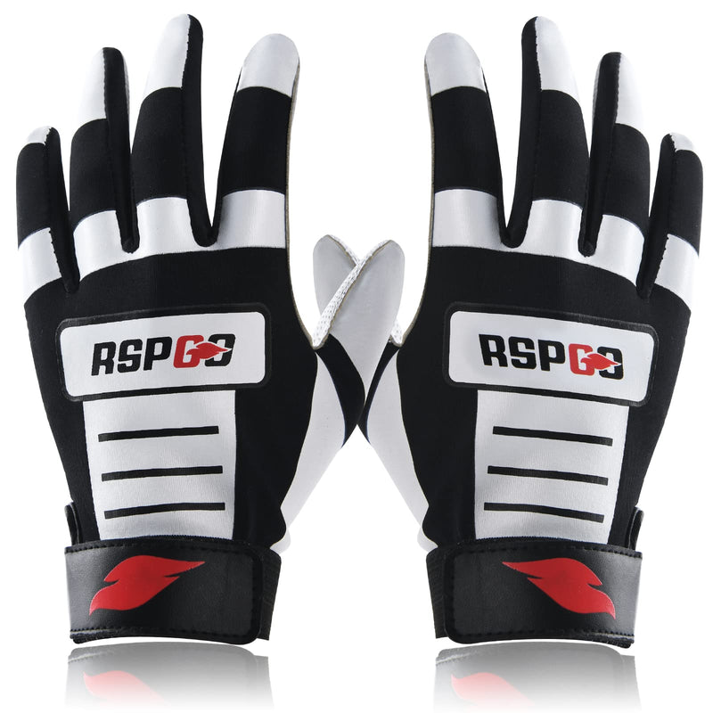 RSPGO Youth Baseball & Softball Batting Gloves for Kids with Super Grip Fit Classic Black Youth M/L(6in-6.5in) - NewNest Australia
