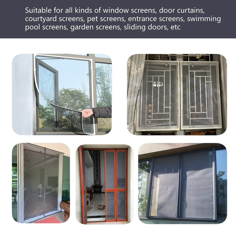 JOOFAN Window Screen Replacement, DIY Adjustable Polyester Fire-Retarded Mesh Window Screens Mesh for Window Doors, Patio Entry Porch Screens Mesh, Curtain Net(40''X125'',Black) 40''X125'' Black - NewNest Australia