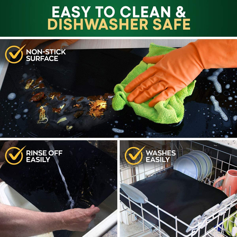 2 Pack Large Thick Heavy Duty Non Stick Teflon Oven Liners Mat, 17"x 25" BPA and PFOA Free, for bottom of Electric Oven Gas Oven Microwave Charcoal or Gas Grills - NewNest Australia