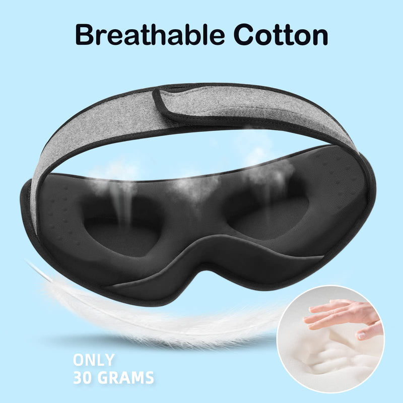 INNELO Cotton Sleep Eye Mask, Ultra Soft Skin-Friendly Natural Cotton Sleeping Eye Mask with Adjustable Strap, Comfortable Wearing, for Men,Women and Kids, for Travel, Nap Sleeping, Shift Work, Travel - NewNest Australia