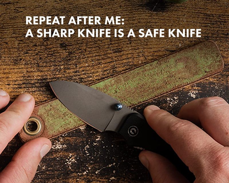 Knafs - Leather Strop for Honing Pocket Knives - Includes Stropping Compound - NewNest Australia