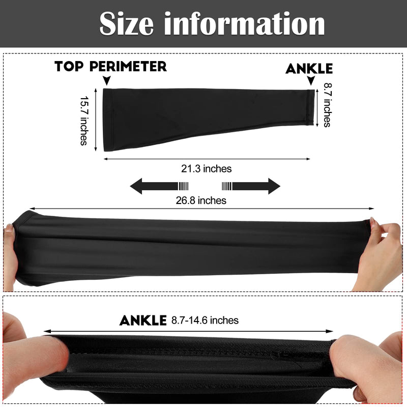 Leg Sleeves Compression Long Knee Sleeve UV Protection for Men Women Sport Basketball Football (Black, White,4 Pieces) 4 Black, White - NewNest Australia