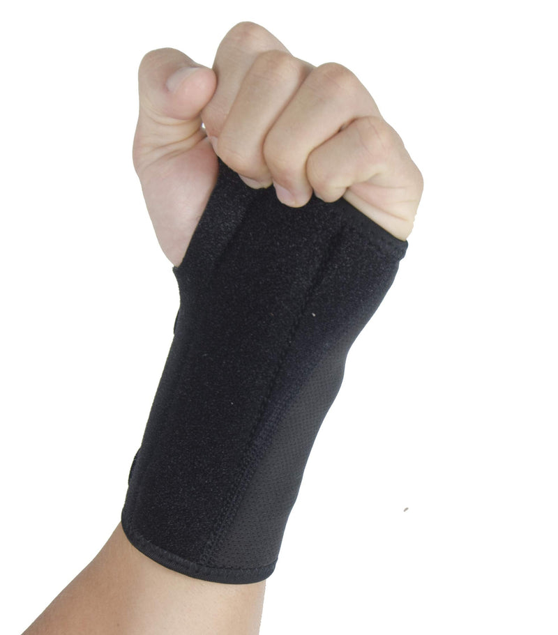 Universal Wrist Brace Breathable Support Splint Carpal Tunnel Arthritis Tendonitis Fits Right or Left Hand Adjustable Design One Size Fits All Outdoor Sports Fitness Black - NewNest Australia