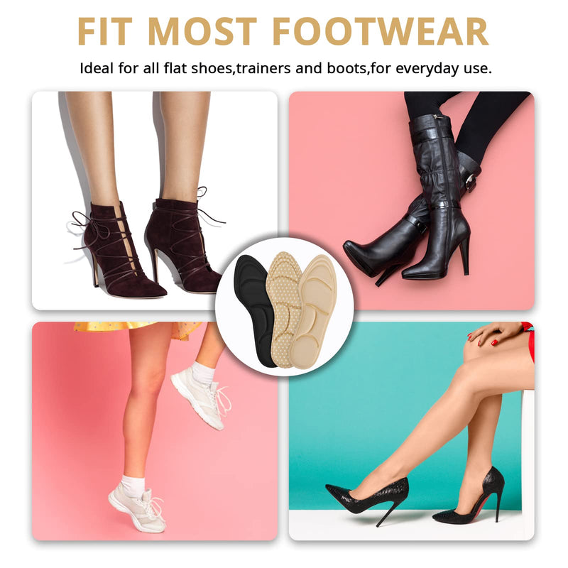 WLLHYF 3 Pairs Foot Pads Inserts Insoles High Heel Cushion Grips Standing All Day for Too Big Loose Shoe Sneakers Sole Protector Filler Feet Arch Bottom Liners Replacement for Women Men - NewNest Australia