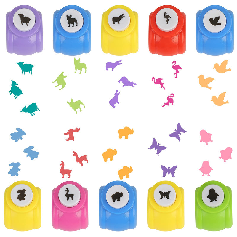 LoveInUSA Animals Hole Punch Set, 10PCS Kids Paper Craft Punches Decorative Hole Puncher for Crafting Scrapbook Nail Designs Blue - NewNest Australia