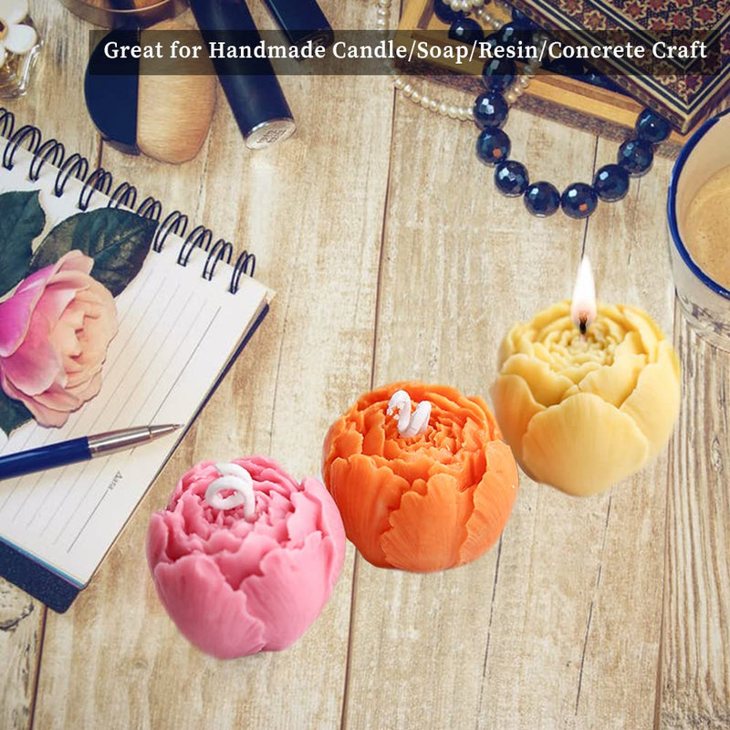 6PCS 3D Flower Fondant Molds Set, Rose Silicone Molds for Candle Soap Making, Handmade Cake Dessert Decoration Chocolate Cupcake Candy Ice Mold, Resin Concrete Art Crafts Accessories - NewNest Australia