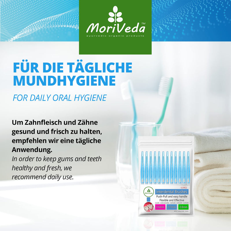 Moriveda Np-Vital Interdental Brushes - Set Of 12 (0.7 Mm) I Interdental Brushes For Clean Oral Hygiene I Push-Pull Function - Developed With Dental Laboratories 0.7 Mm - NewNest Australia