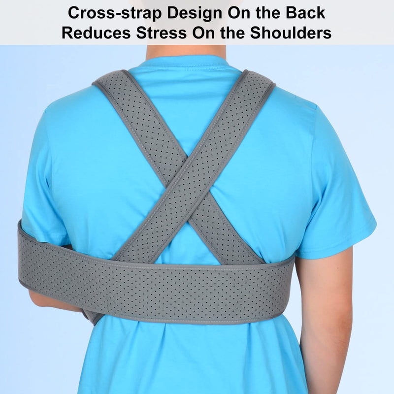 supregear Arm Sling Shoulder Immobilizer, Adjustable Comfortable Shoulder Arm Immobilizer Sling Swathe Breathable Shoulder Support Brace for Injured Arm/Hand/Elbow (Dark Grey) Dark Grey - NewNest Australia