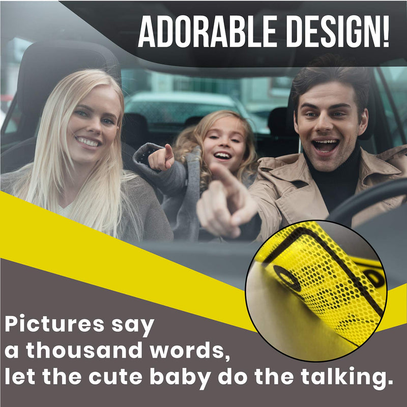 NewNest Australia - BabyPop! 2 Pack Baby On Board Sticker Sign for Cars, No Residue and See Through Safety Cute Design 2 Pack 