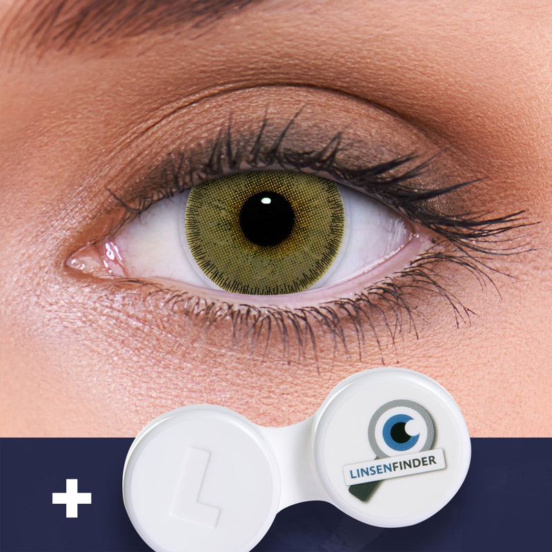 Lenzotica Very Strong Natural Opaque Brown Contact Lenses Colored Natural Hazel + Container, 1 Pair (2 Pieces), Dia 14.00, No Prescription, 0.00 Dioptres, 3 Month Lenses, No Prescription, Soft Lens - NewNest Australia