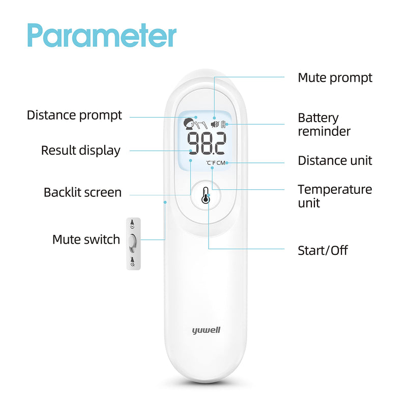 yuwell Infrared Thermometer, Forehead Thermometer, Non Contact Digital Thermometer for Adults and Kids, Instant Accurate Reading and Fever Alarm with Storage Case - NewNest Australia
