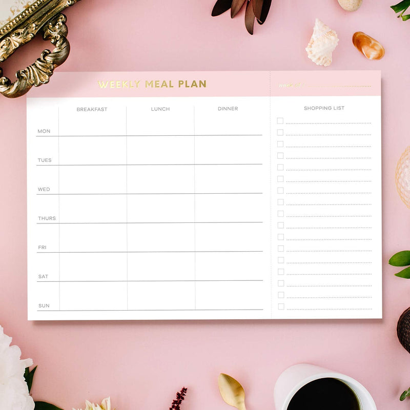 Sweetzer & Orange Weekly Meal Planner and Grocery List Magnetic Notepad. Pink 10x7” Meal Planning Pad with Tear Off Shopping List. Plan Weekly Menu Food for Weight Loss or Dinner List for Family! - NewNest Australia