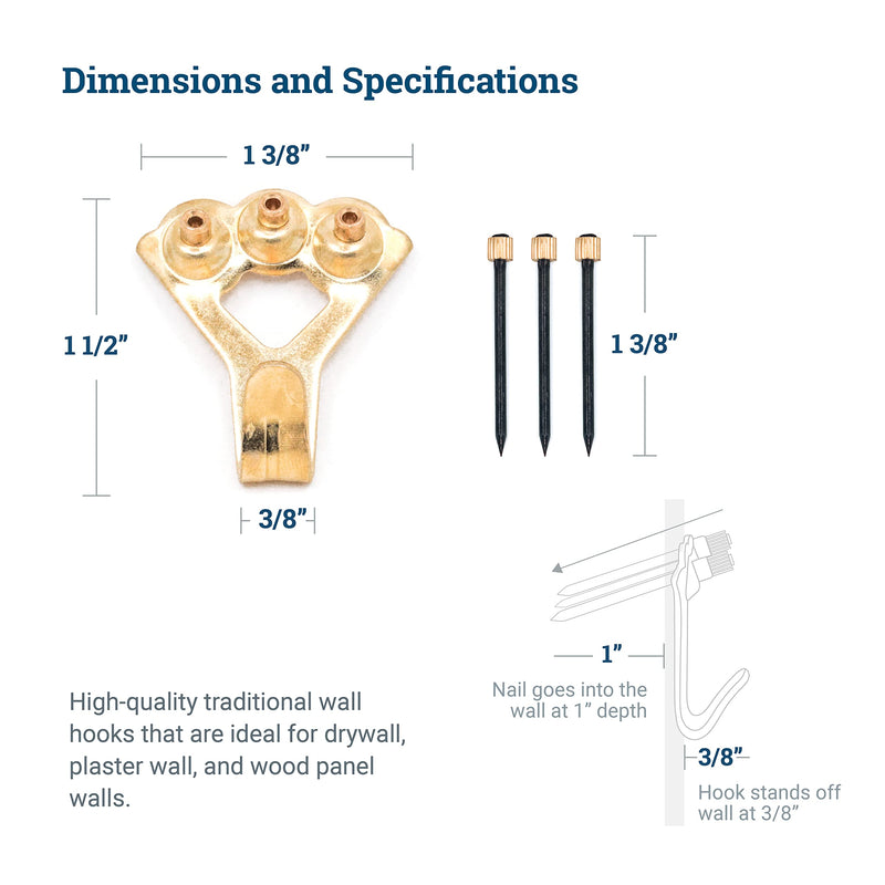 Heavy Duty Picture Hangers 100 lbs - 10 Pack - Plaster Wall Picture Hangers - OOK Picture Hanging Hooks - NewNest Australia