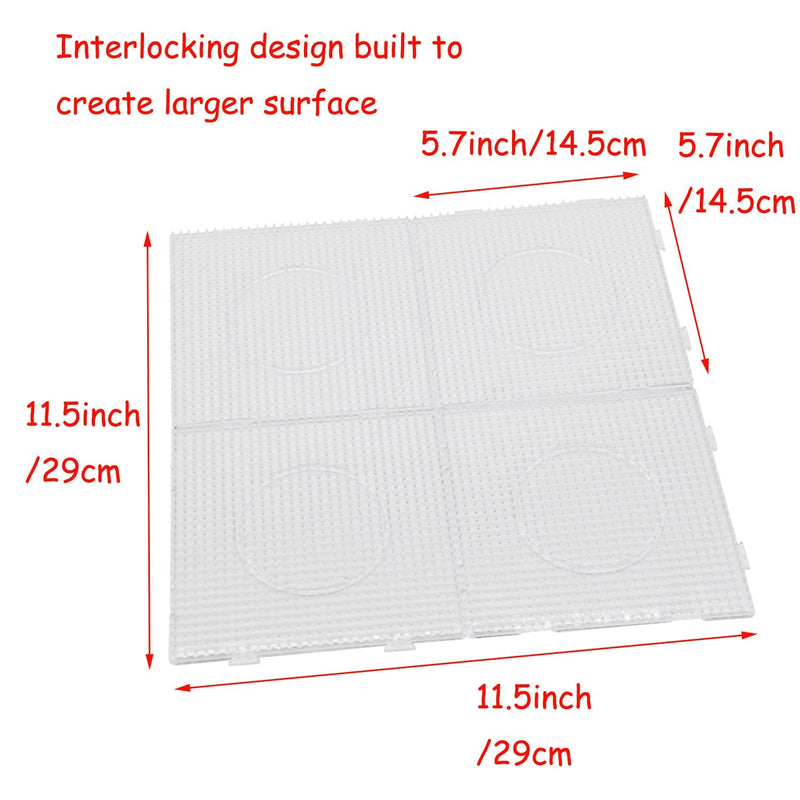 H&W 4PCS 5mm Fuse Beads Boards, Large Clear Pegboards Kits, with Gift 4 Lroning Paper (WA3-Z1) 4 PCS - NewNest Australia