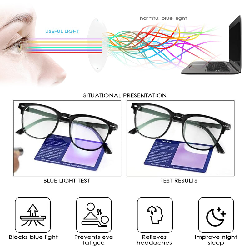 Mesybveo Pack of 2 blue light filter glasses, computer glasses, blue light blocking glasses, reading glasses with large lens width, gaming without strength glasses, blue light filter for men and women - NewNest Australia