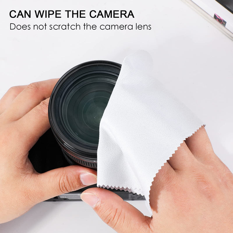 Hifot Microfiber Cleaning Cloth 12 Pack, Glasses Cleaning Cloth for Eyeglasses, Spectacles, Sunglasses, Camera Lenses, iPad, Tablets, Phones, LCD Screens and Other Delicate Surfaces Grey&black - NewNest Australia