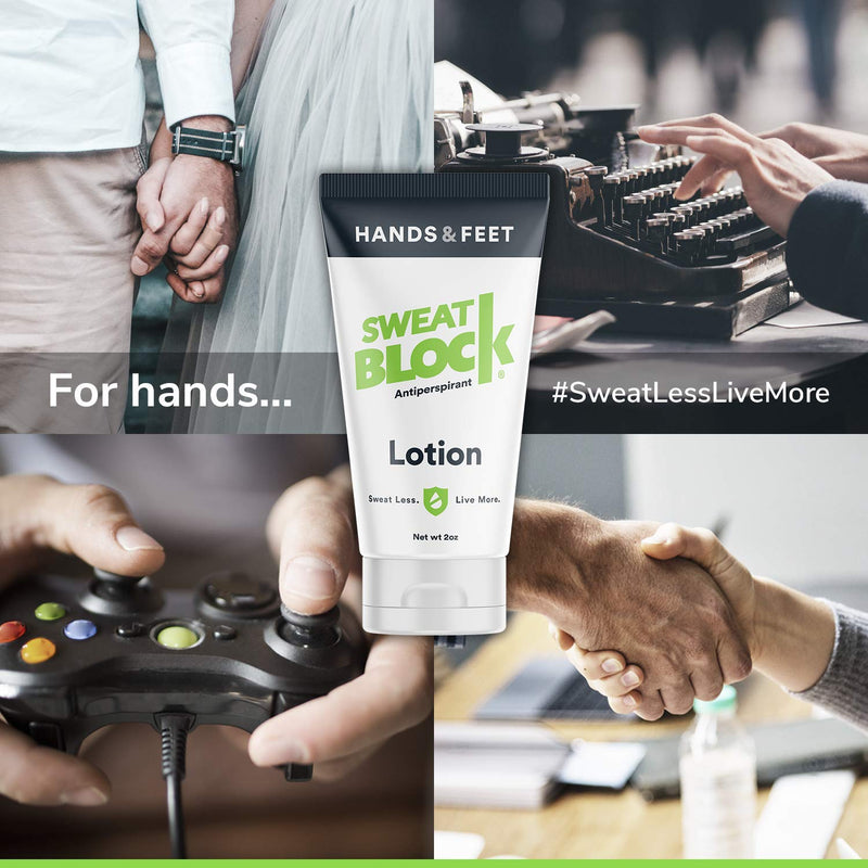 SweatBlock Antiperspirant Lotion For Hands & Feet, Proven To Reduce Excessive Sweating, Reduce Hand & Foot Sweat & Smelly Feet, Safe Effective, FDA Compliant Anti Sweat Lotion For Women & Men 50 ml - NewNest Australia