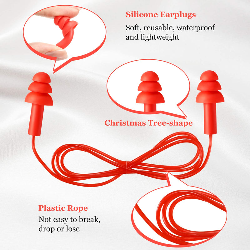 6 Pairs Corded Earplugs Silicone Earplugs for Sleeping Waterproof Ear Plugs with String Reusable Earplugs for Noise Cancelling Snoring Swimming Shooting Study - NewNest Australia
