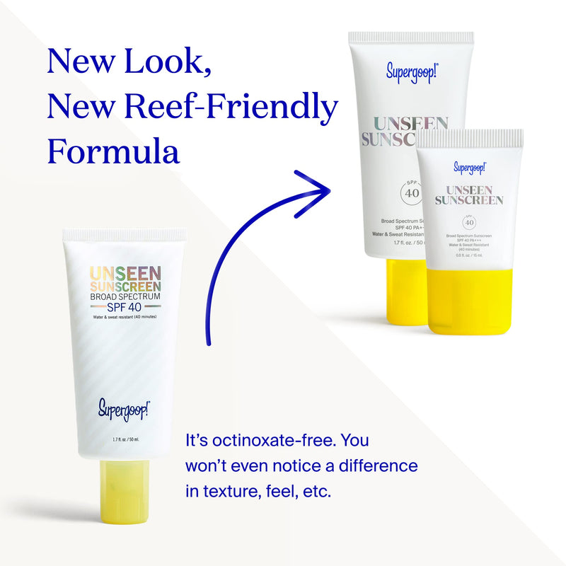 Supergoop! Unseen Sunscreen, 0.5 oz - SPF 40 PA+++ Reef-Friendly, Broad Spectrum Face Sunscreen & Makeup Primer - Weightless, Invisible, Oil Free & Scent Free - Beard Friendly - For All Skin Types 0.5 Fl Oz (Pack of 1) - NewNest Australia