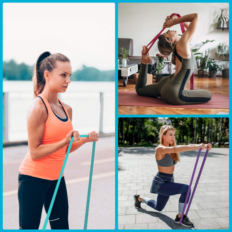 Beenax Long Resistance Bands (Set of 3), Fabric Exercise Bands for Women, Cloth Loop Bands with 3 Resistance Levels for Full Body Workout, Stretching, Fitness, Assisted Pull Up and Strength Training - NewNest Australia