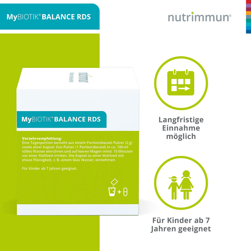 Nutrimmun Mybiotik Balance Rds (40 X 2 G Powder, 40 Capsules) - Food For Diet Management For Irritable Bowel Syndrome - With Bacteria Strain Lp299V As Well As Vitamin D, Calcium And B Vitamins - NewNest Australia