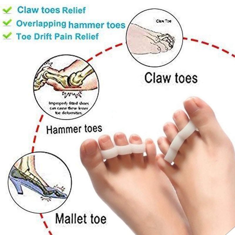 Mcvcoyh Gel Hammer Toe Crests Pads x 10 Pcs Silicone Toe Straightener Cushion Support Pain Relief for Hammer Toe, Overlapping Toes, Curled Toe-3 Loops Light Nude - NewNest Australia