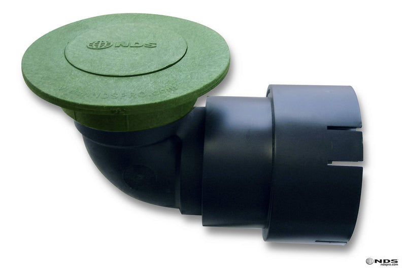 NDS 430 Pop-Up Drainage Emitter with Elbow and Adapter for 3 in. & 4 in. Drain Pipes, 3-inch & 4-inch, Green Plastic - NewNest Australia