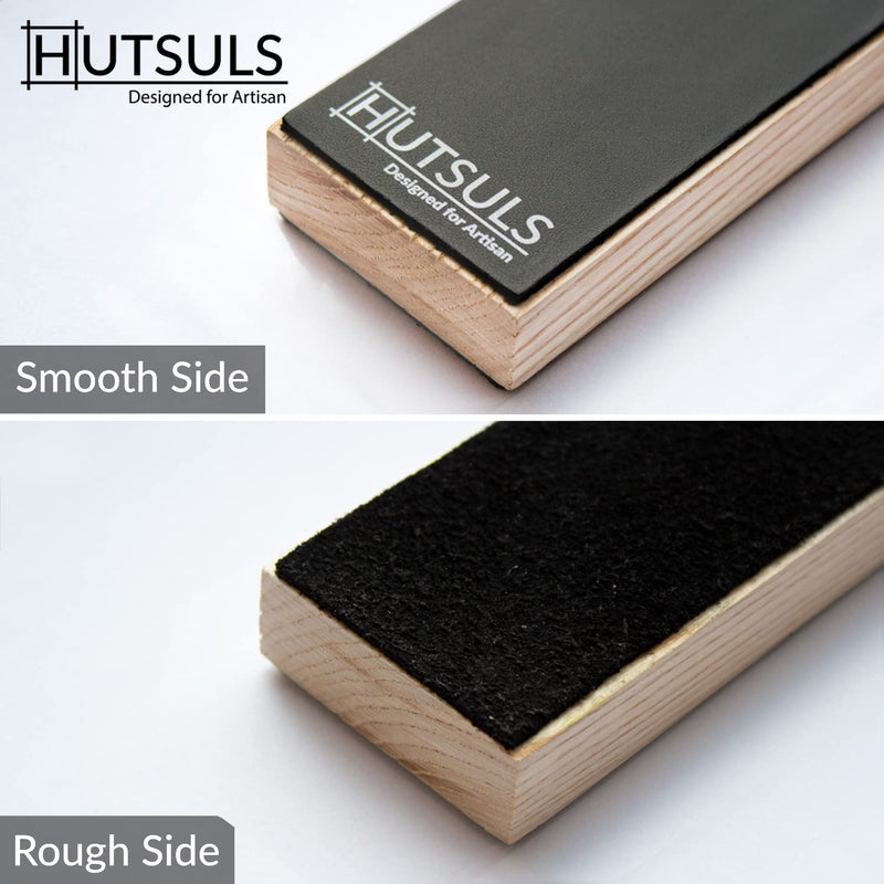 Hutsuls Leather Strop for Knife Sharpening - Get Razor-Sharp Edges with 3" x 9" Double Sided Paddle Strop Block, Easy to Use Knife Strop with Ergonomic Handle & Stropping Leather Knife Sharpener Guide - NewNest Australia