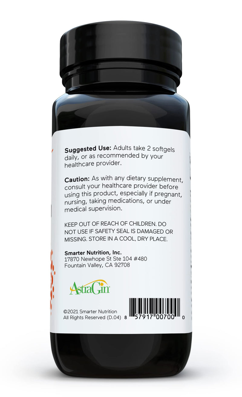 Smarter Nutrition Curcumin - Potency and Absorption in a SoftGel - The Most Active Form of Curcuminoid - 95% Tetra-Hydro Curcuminoids, 1 pack of 60 capsules - 30 Servings (Packaging May Vary) - NewNest Australia