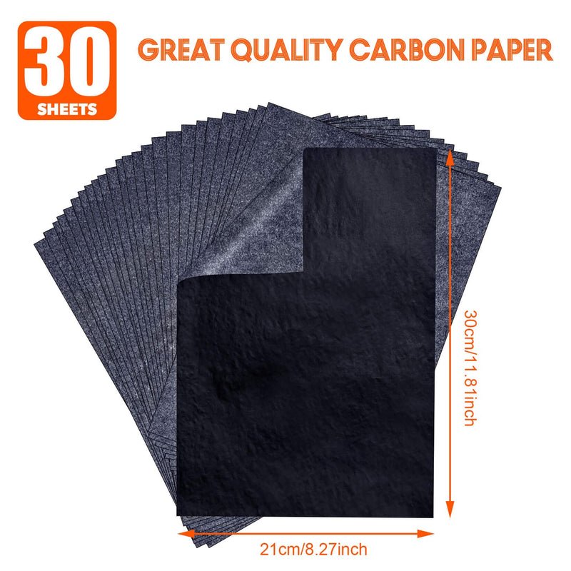 Carbon Paper for Tracing Graphite Transfer-Paper - PSLER 30 Pcs Black Graphite Paper for Tracing Drawing Patterns on Wood Projects Canvas Fabric Artist Lettering Sketch Drawing A4 8.27 X 11.81 Inch 30PCS Black - NewNest Australia