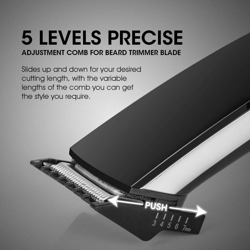 Hangsun Beard Trimmer Hair Clippers for Men Cordless Grooming Kit HC360 for Mustache, Stubble, Head and Face Hair USB Rechargeable - 7 in 1 Cutting Groomer - NewNest Australia
