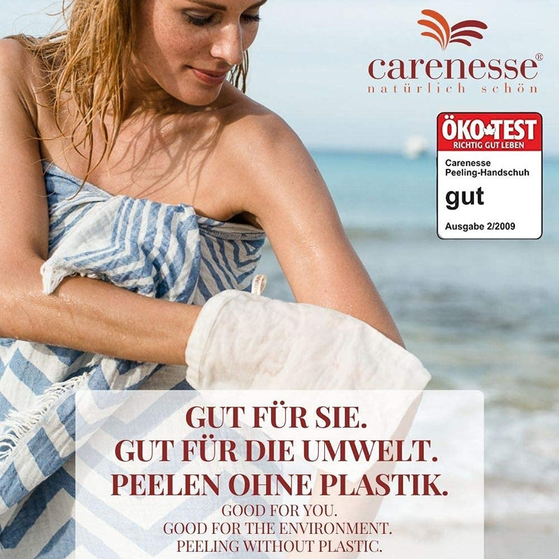 Carenesse peeling glove Classic I Body peeling deep into the pores I Hamam peeling glove natural & effective I Body scrub exfoliating glove I Without chemicals and plastic I Ökotest GUT - NewNest Australia